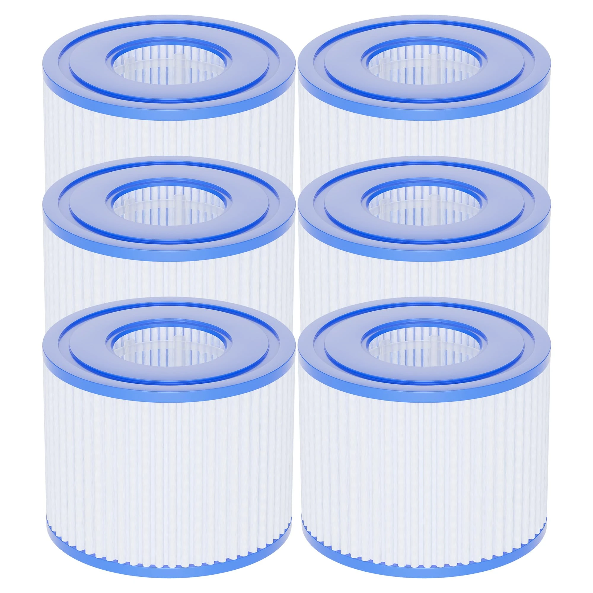 AQUALTRA VI Filters Compatible with Lay-Z Spa, 90352E 58323E 58323 90427E Hot Tub Filters, 6 Pack