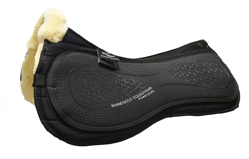 Rhinegold Luxe Lined Silicone Top Saddle Pad-Cob-Black