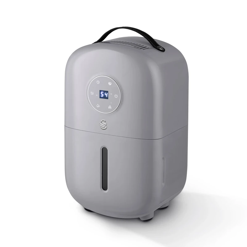 Swan SH16501 5L 2-in-1 Dehumidifier & Air Purifier with LED Display, 3 Modes, Intelligent Humidity Sensor, Carbon Filter, 1.5L Water Tank, 155W, Grey