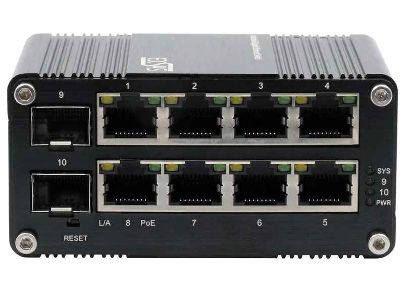 EXSYS EX-62035MPoE-SFP-8+2 Port Industrial Gigabit SFP PoE+ Mini Switch Web Managed