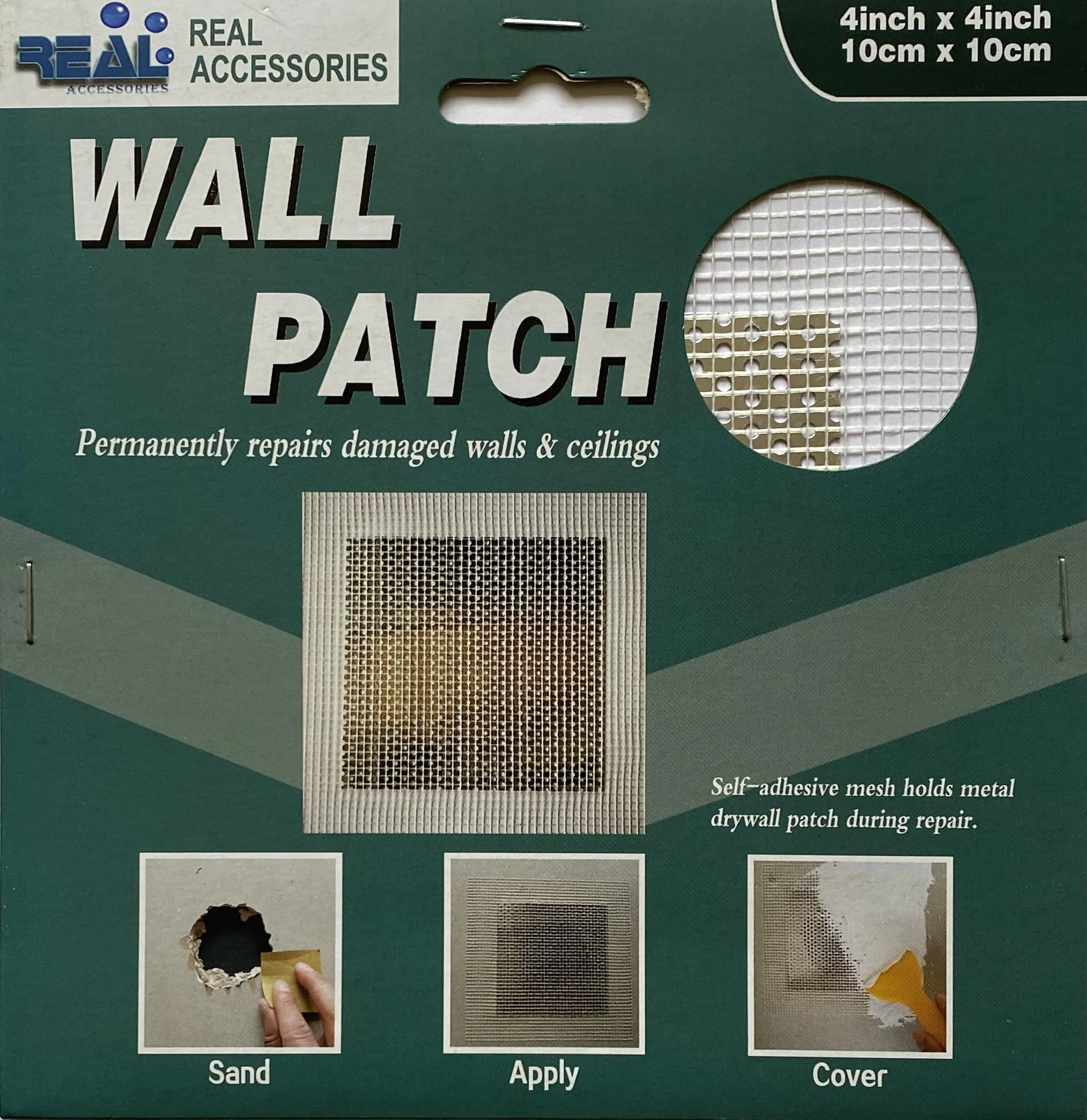 Self Adhesive Drywall Hole Repair Patch, 10cmX10cm, Wall Repair Patch, Plasterboard Patch, Easy to USE, Aluminum Wall Repair Kit for Repairing Holes, Cracks, Ceilings Filler (10CM X 10CM)
