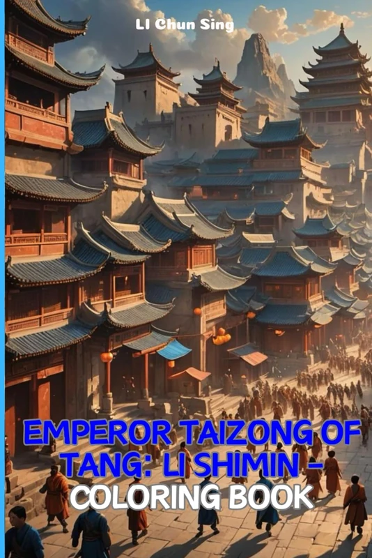 Emperor Taizong of Tang: Li Shimin - Coloring Book: For Kids & Teens (52 Cartoon Images of Creative Art) Xi'an, China/ Chang'an, China Coloring Book ... Chinese Culture and History Exploration) - Image 1