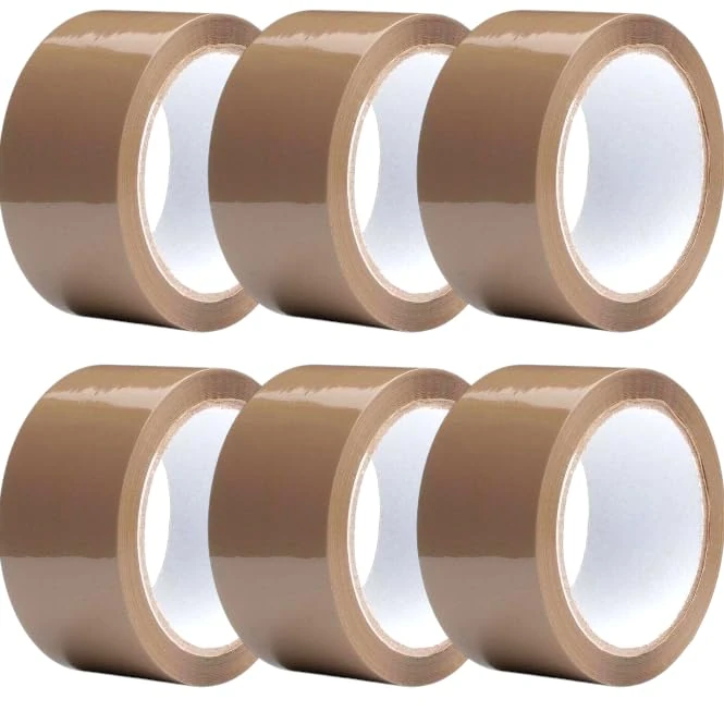 Homebay® Heavy Duty Brown Parcel Tape For Packing Boxes | 48mm Wide Packaging Tape Rolls Strong For Moving House