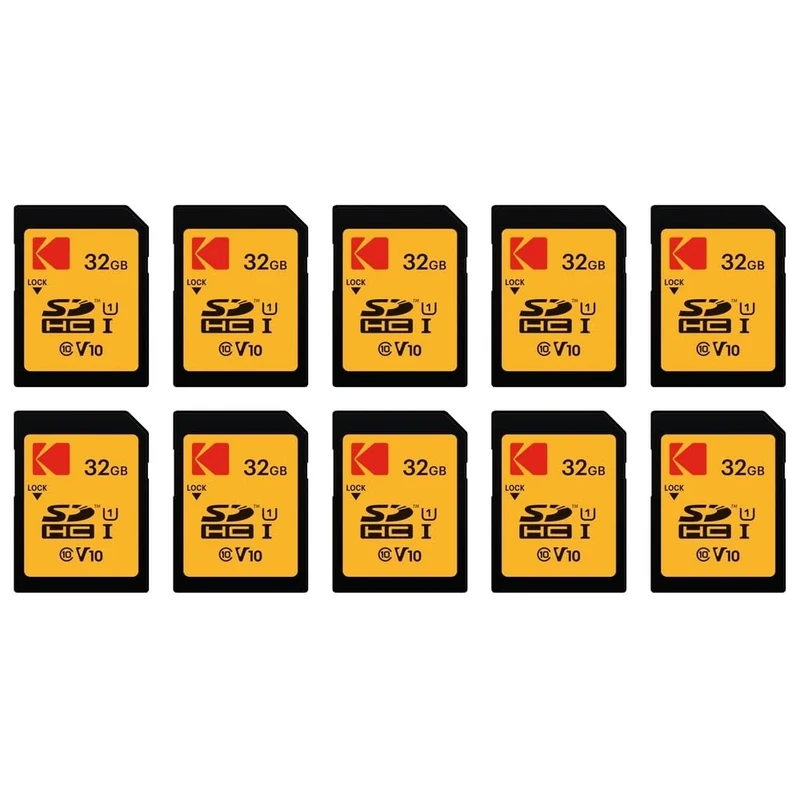KODAK Pack of 10 Ultra High Speed SDHC Memory Cards - 32 GB
