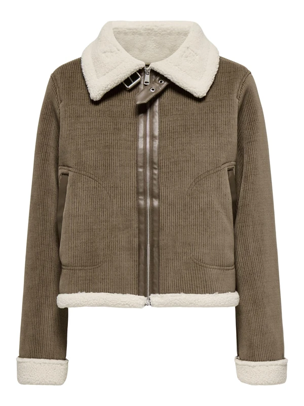 ONLY Women's Onlkingston Cord Bond Jacket CC OTW, Rain Drum, x_s