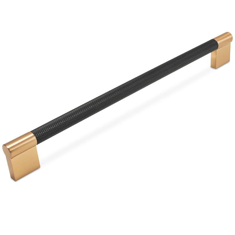 BUKOBYHE 10 Pack 15 Inch(381mm) Kitchen Cabinet Handles Black and Champagne Bronze Cabinet Pulls Drawer Pulls Kitchen Hardware