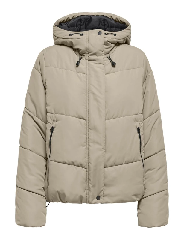 ONLY Women's Onlmaggi Life Short Puffer CC OTW, Silver Mink, x_s