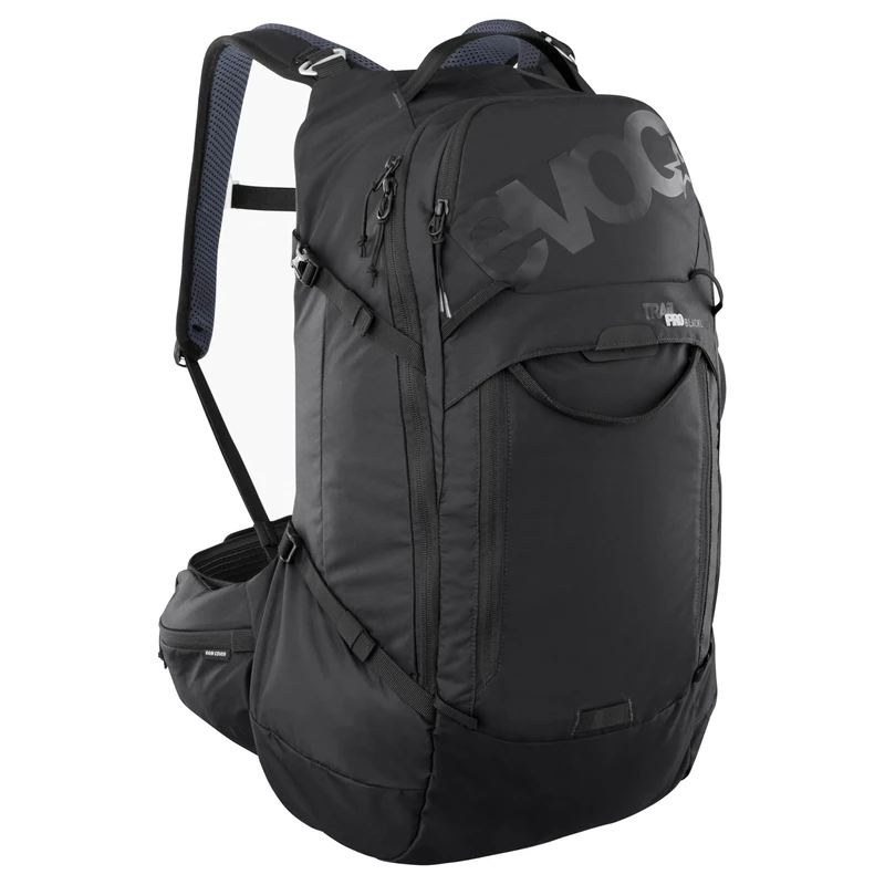 EVOC TRAIL PRO BLACKLINE 26 protector backpack (lightweight backpack with back protector, incl. hydration bladder compartment, optimum fit, L/XL), black