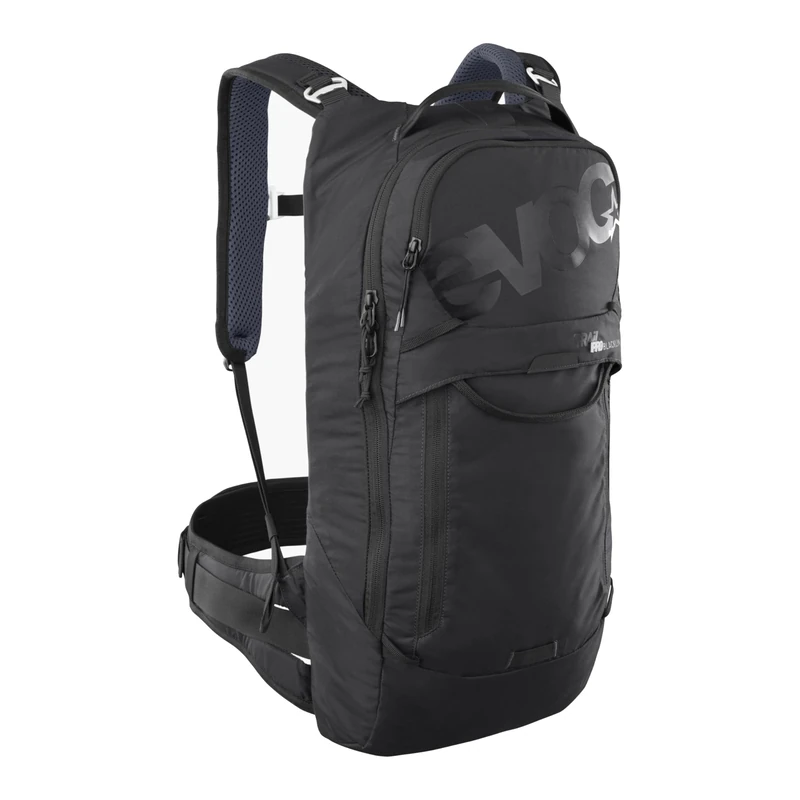 EVOC TRAIL PRO BLACKLINE 10 protector backpack (lightweight backpack with back protector, incl. hydration bladder compartment, optimum fit, L/XL), black