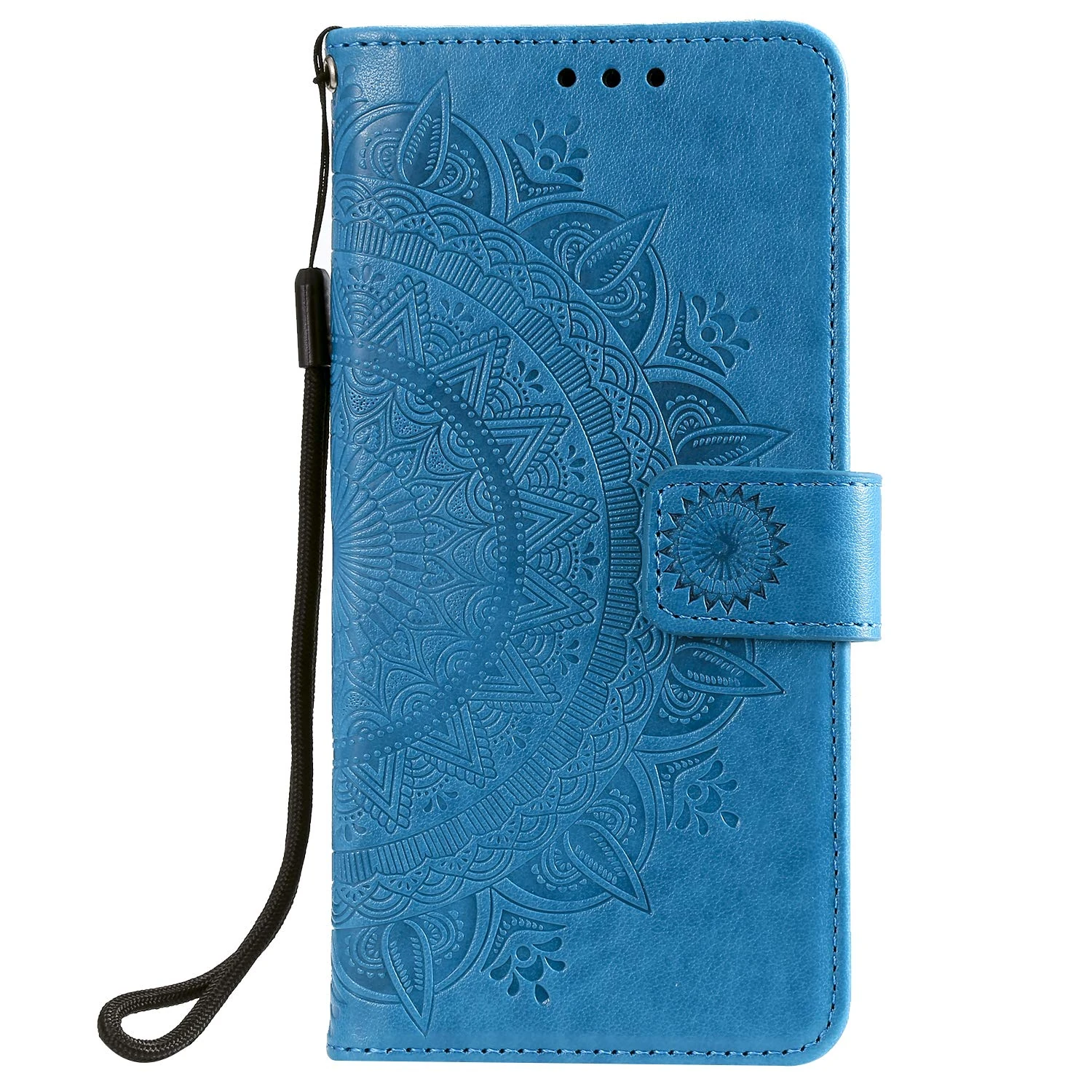 Reevermap Motorola G35 Case, Protective MOTO G35 Wallet Phone Case Flip Shockproof PU Leather Card Holder Mandala Magnetic Stand Cover for Motorila MOTO G35 5G, Blue