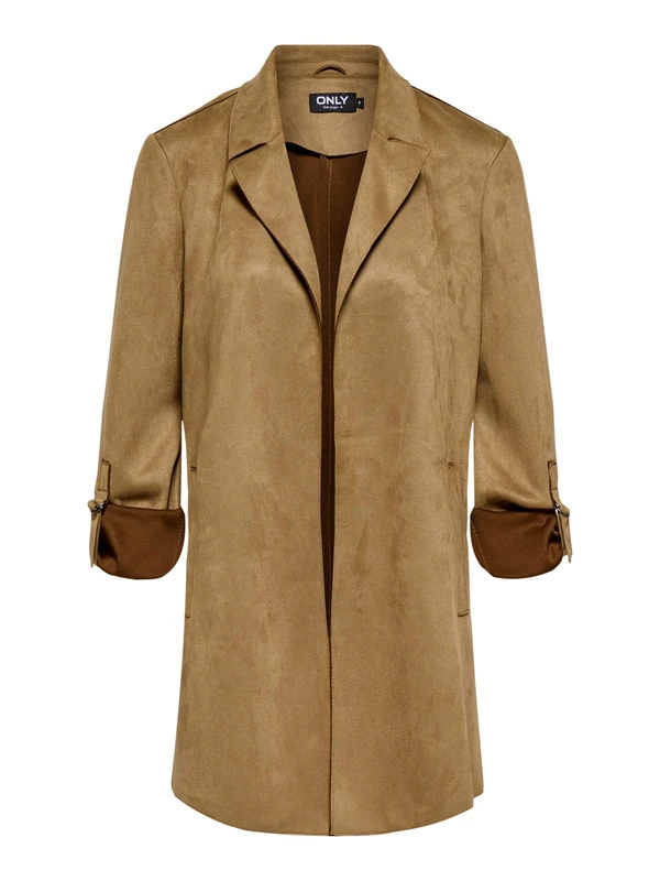 ONLY Onljoline Women's Faux Suede Coat Life CC OTW, Cognac, x_s