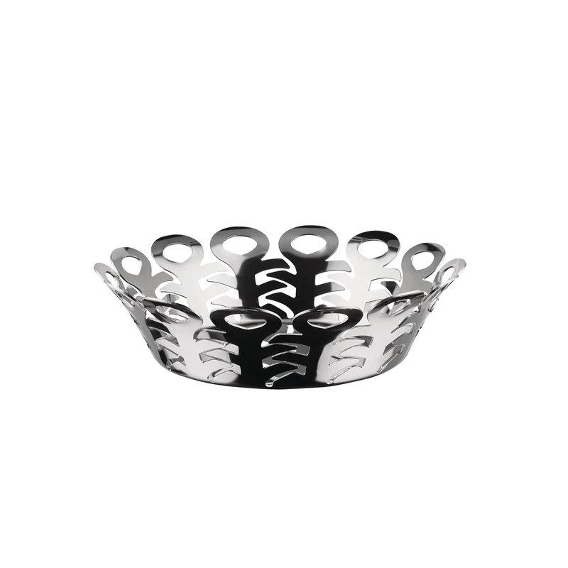 Alessi Vimini BM21/21, Perforated Design Basket, in 18/10 Stainless Steel, Diameter 22 cm, Steel
