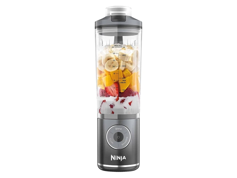 Ninja Blast Max Portable Blender, 570ml, Refillable, Cup and Leak-Proof Lid, 3 Mixing Functions, Makes Smoothies, Protein Shakes and Granites, Cool Grey BC251EUGY