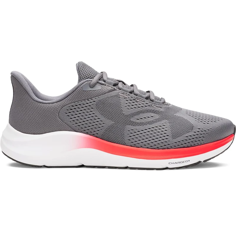 Under Armour Men's Charged Pursuit 4 Big Logo, Breathable and Lightweight Running Shoes, Durable Men's Trainers with Traction Sole,Castlerock / Racer Red / Anthracite,7.5