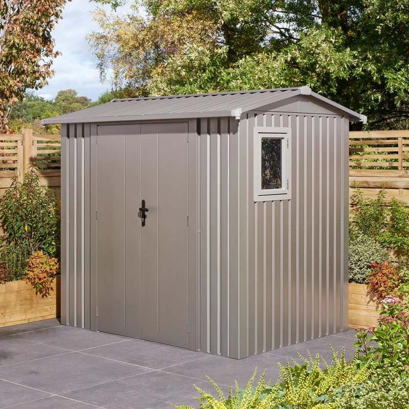 Rowlinson Brentvale 8x6 Premium Apex Metal Shed with Assembly