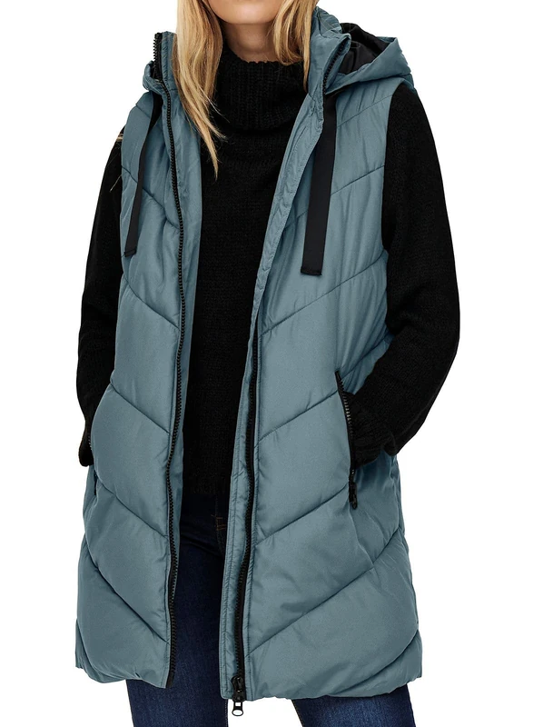 JDY Womens Jdyskylar Skylar Otw Noos Padded Hood Waistcoat, Stormy Weather, M UK