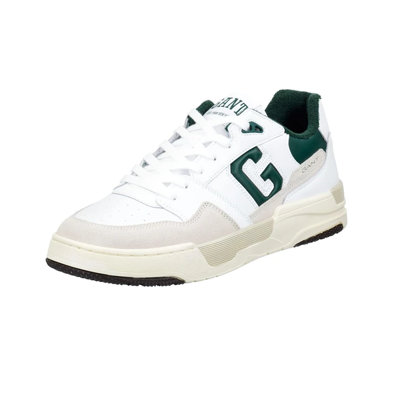GANT FOOTWEAR Men's Broopal Trainers, White/Green, 43 EU, White Green, 9.5 UK
