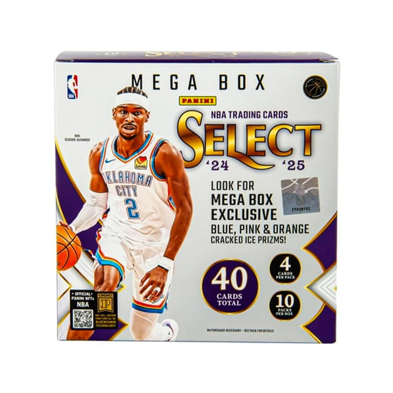 2024–25 Panini Select NBA Basketball Mega Box – Official Trading Cards – Retail Exclusive Blue & Red Prizms, Rookie Cards & Inserts – Sealed Box - Image 1