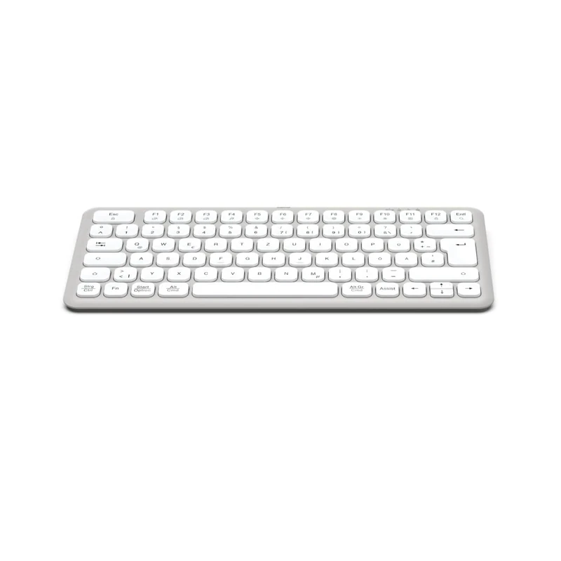 Hama Wireless Keyboard (Multi Device Keyboard with Wireless/Bluetooth for PC, Smartphone, Tablet, Small, with Batteries, Quiet Scissor Keys, Multimedia Keys, German QWERTZ Layout) White