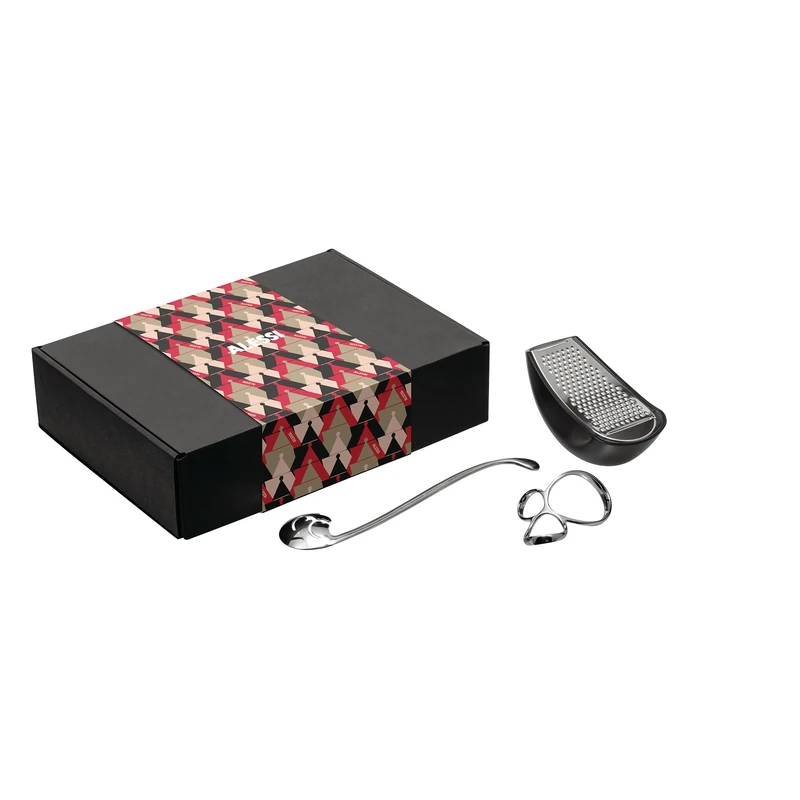 Alessi, Alessi & Pasta MMI31SET, Set Consisting of Pasta Taster, Spaghetti Measurer and Grater, in 18/10 Stainless Steel and Thermoplastic Resin, Multicolored