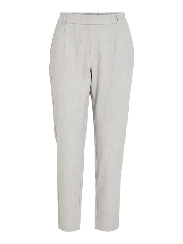 Vila Women's Vivarone Hw Slim Pant-Noos, Light Grey, Mottled, 8