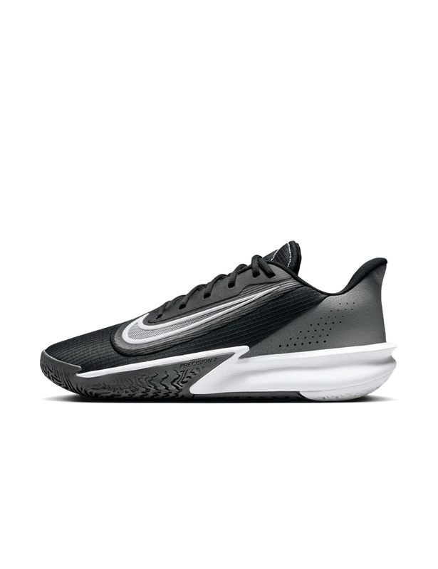 Nike Men's Precision VII Basketball Shoe, Black/White/Iron Grey/Smoke Gr, 8.5