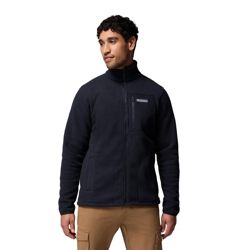 Columbia Men's Jasper Ridge Pebbled Full Zip Fleece, Full Zip Fleece Jacket, Black, Large