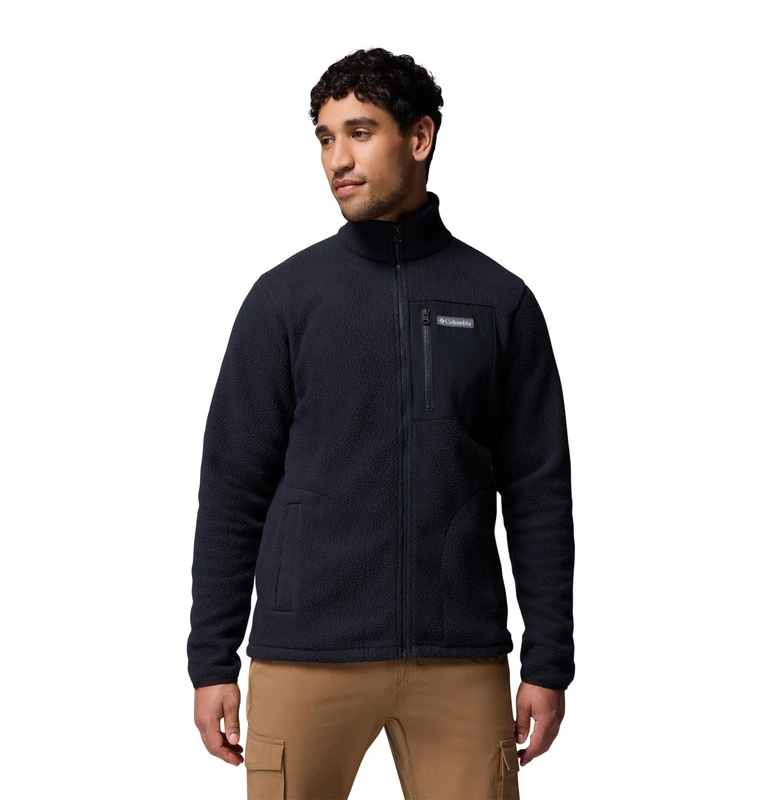 Columbia Men's Jasper Ridge Pebbled Full Zip Fleece, Full Zip Fleece Jacket, Black, Medium