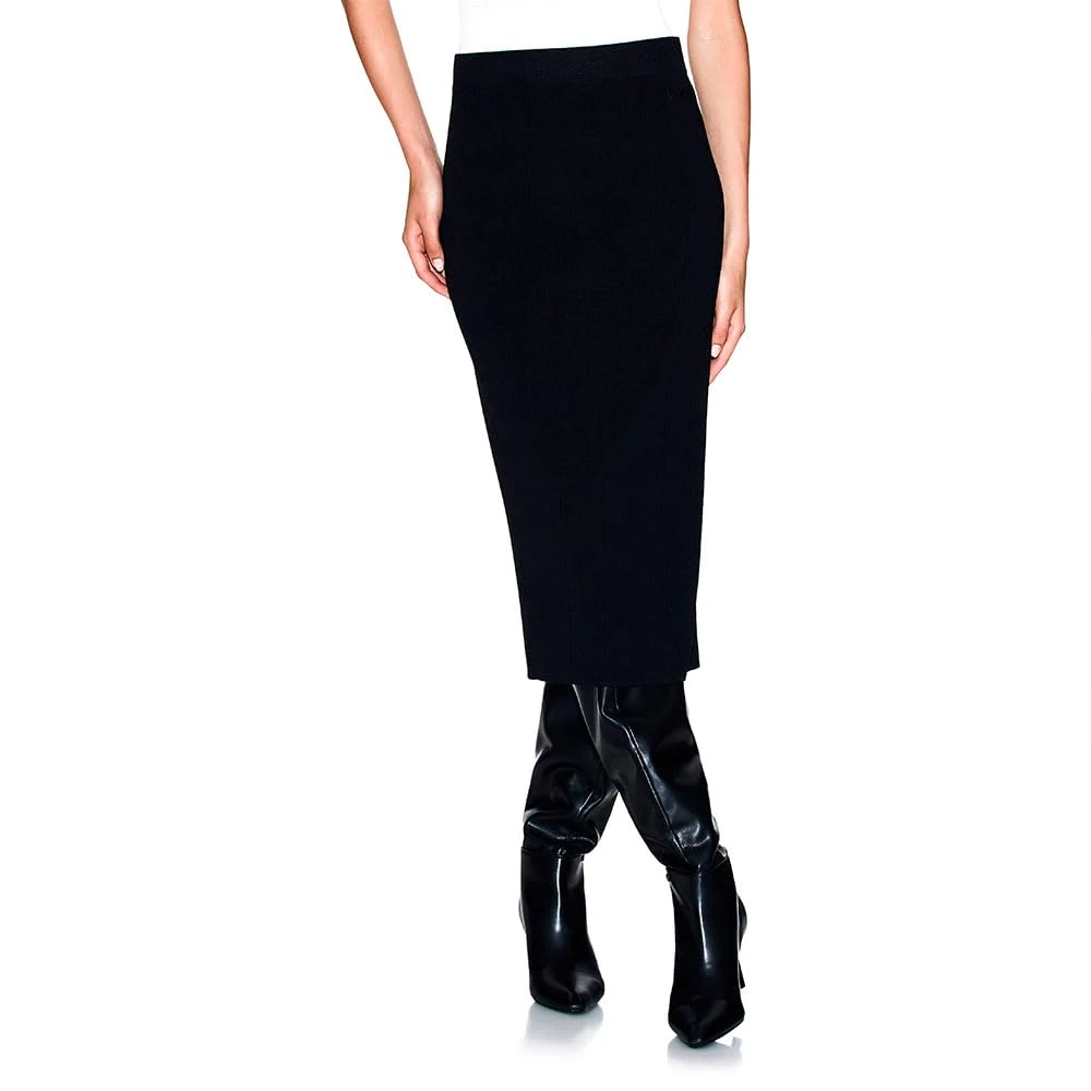 Armani Exchange Women's Knitted Midi Skirt, Black, S