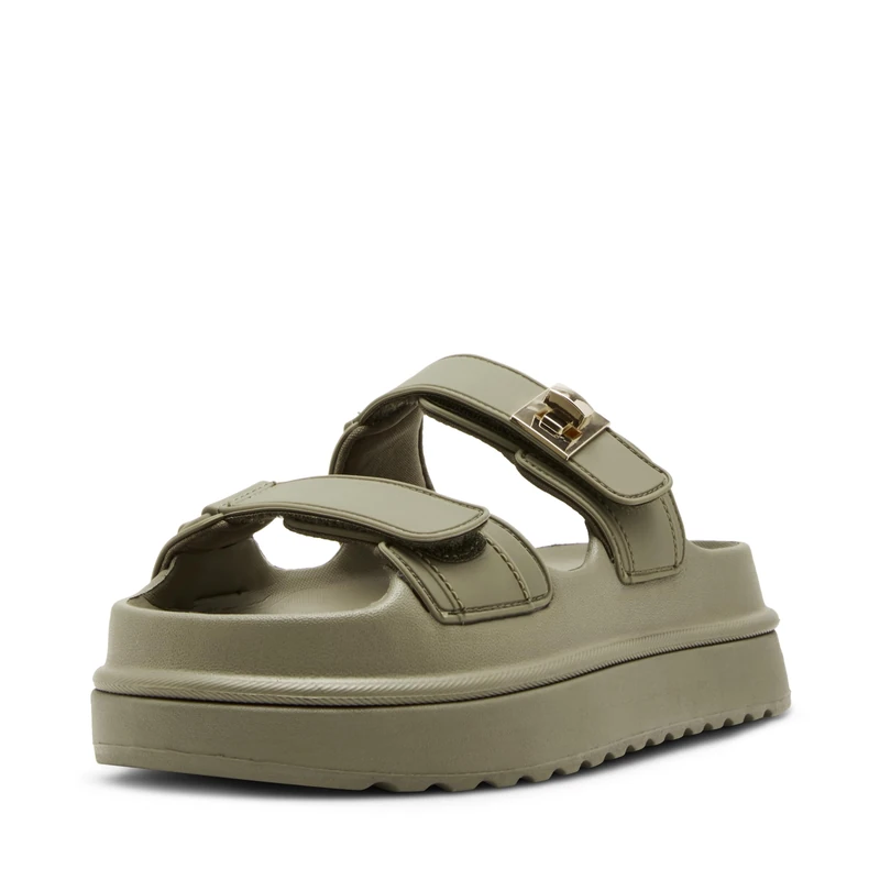 Steve Madden Women's Bigschmona Slide Sandal, Olive Jelly, 6 UK