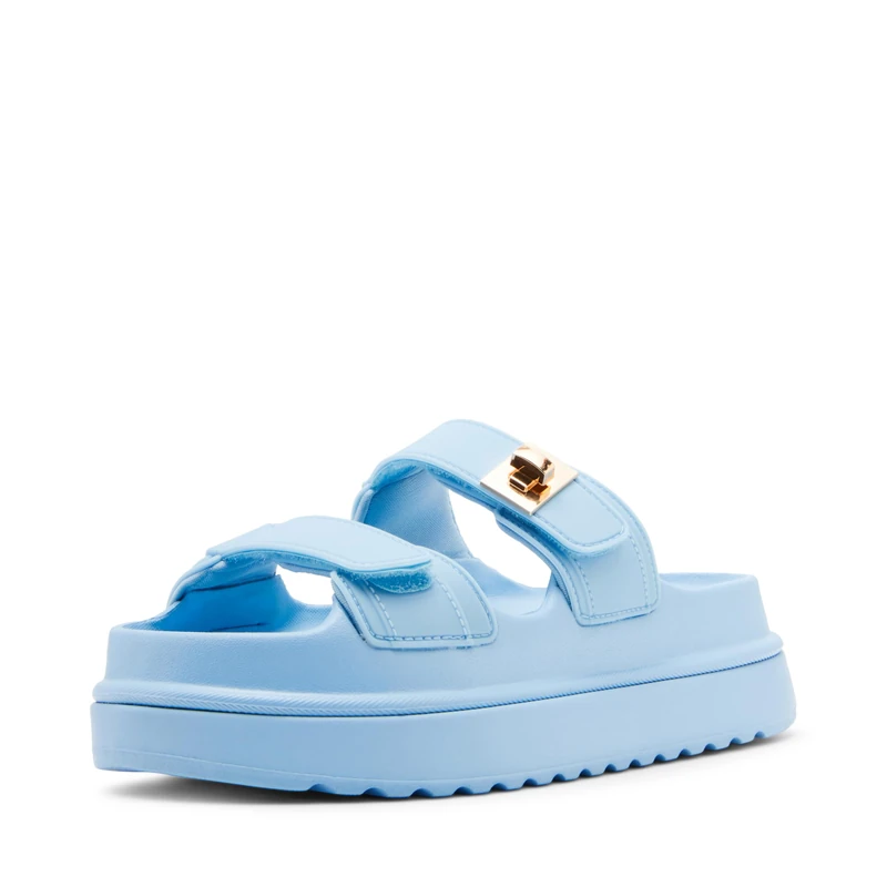 Steve Madden Women's Bigschmona Slide Sandal, Blue Jelly, 7 UK