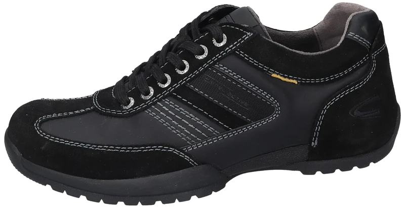 camel active Men's Driver Genuine Leather Trainers, Black, 9 UK