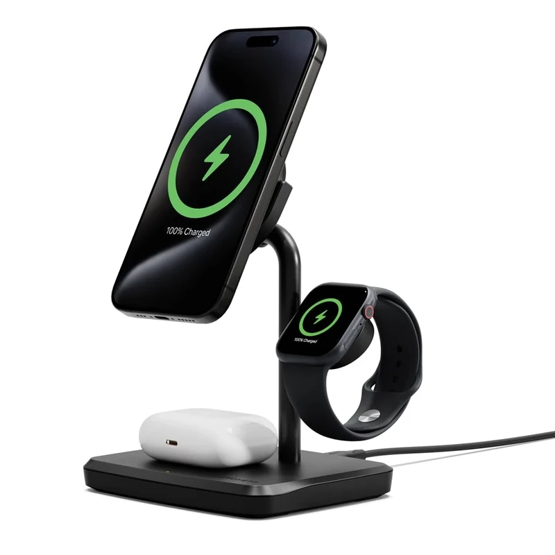 Cygnett ChargeBase Qi2 3-in-1 Magnetic Wireless Charger - Fast Charging for iPhone, AirPods, and Apple Watch