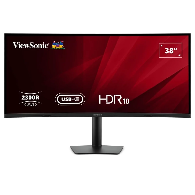 ViewSonic VA3820C UWQHD Curved Monitor 38 inch with USB-C Hub, 3840p x 1600p, 21:9, 2 x HDMI, DisplayPort, USB-C 96W Power Charger, IPS, 2300R, 4ms GTG, 75Hz, HDR 10, Low Blue Light. Flicker Free