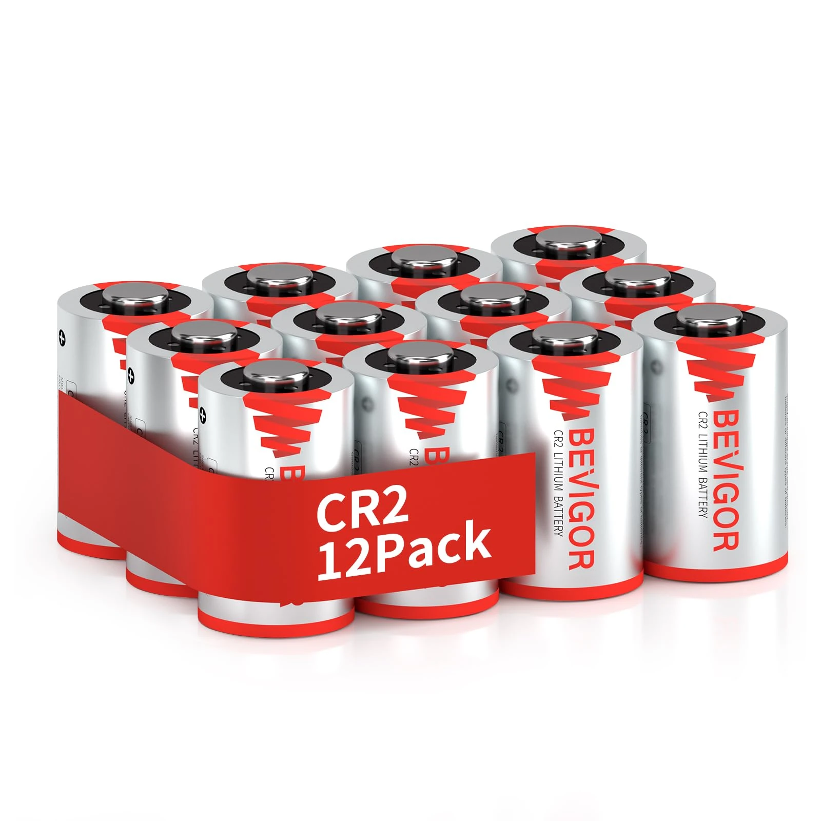 BEVIGOR CR2 Battery, Pack of 12, 900mAh 3V High Capacity CR2 Lithium Batteries CR15h270 for Photo Flash, Flashlights and Alarm Systems [ Non-Rechargeable ]