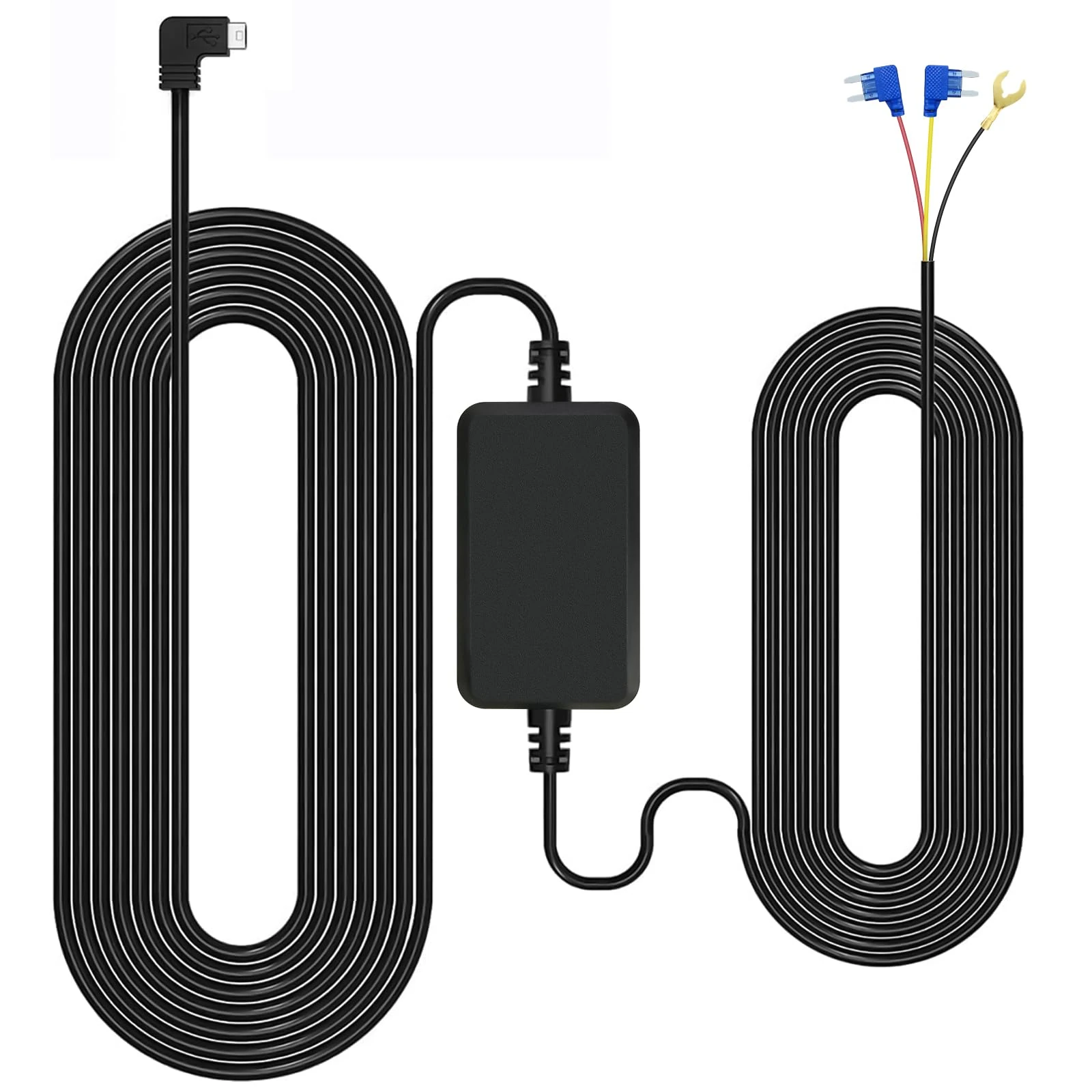 GKU D200/D1000/D600/D600PRO Dash Cam Hardwire Kit, Acc Hardwire Car Camera Charger Cable Kit 12V- 24V to 5V Car Dash Camera Charger Power Cord with Battery Drain Protection.