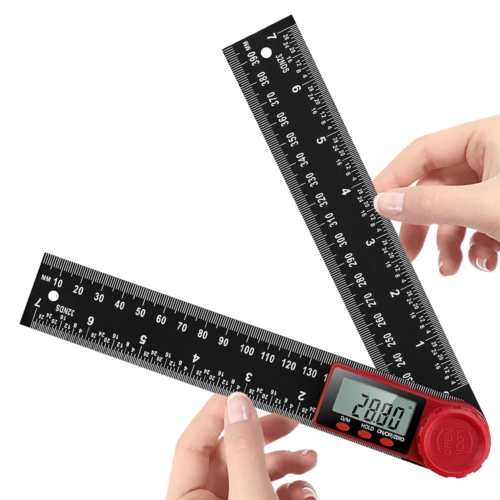 Digital Angle Finder Ruler, 200mm/7 Inch Protractor Angle Measure Tool with LCD Display for Woodworking Construction Repairing (Black)