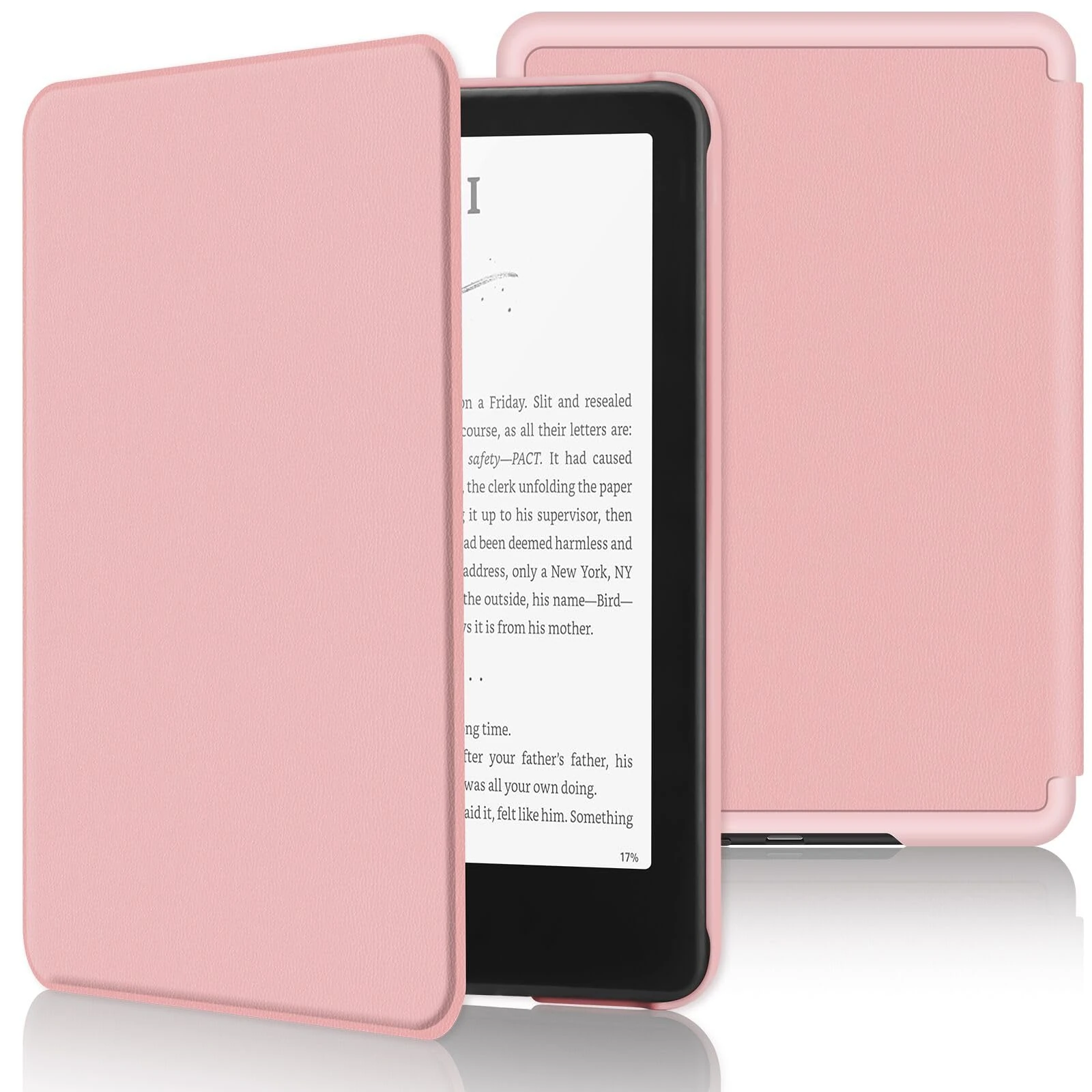 Case for 7" Kindle Paperwhite 2024(12th Generation),Smart Lightweight Shell Cover with Kickstand and Auto Sleep/Wake for Kindle Premium PU Leather Cover (Pink)