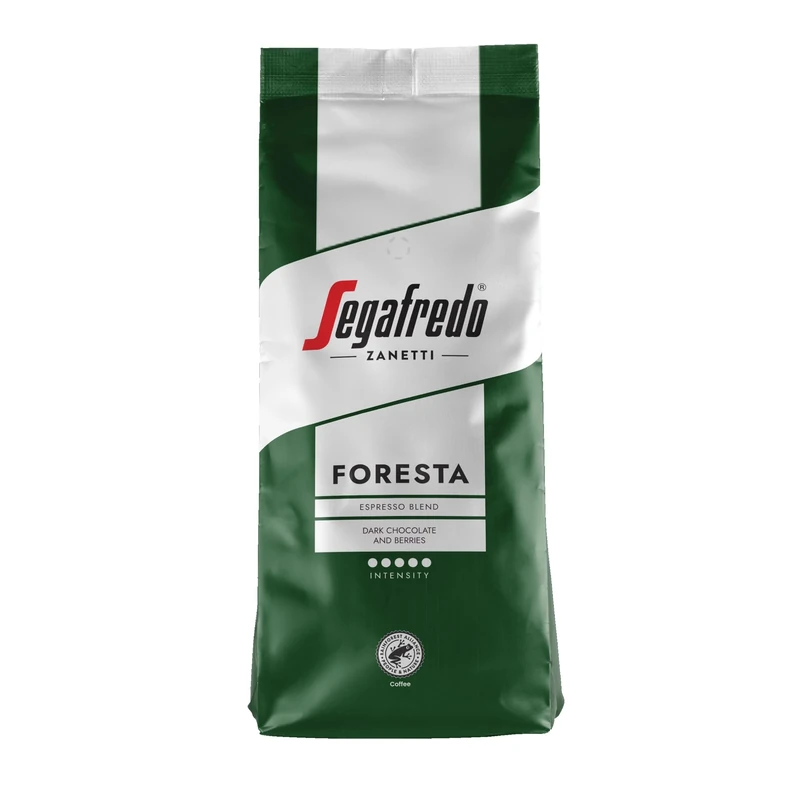 Segafredo Zanetti Coffee Beans FORESTA - 1Kg Pack- Rainforest Alliance Certified Coffee, Selected Roasted Coffee Beans, Hints of Dark Chocolate and Berries