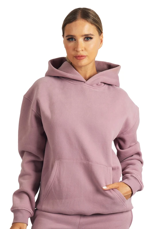 Carlheim Women's Hoodie Harper Lounge Hooded Sweatshirt, Dusty Pink, XL