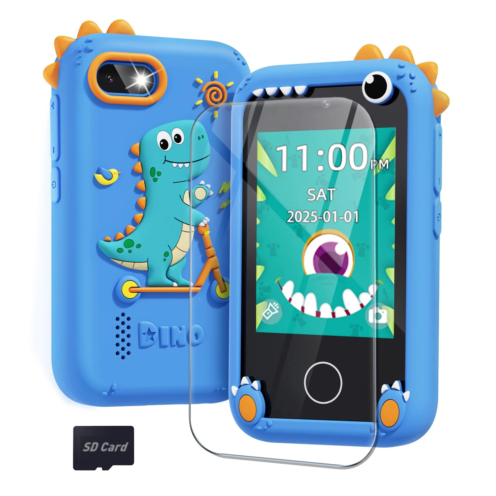 BAISIQI Kids Smart Phone for Boys Ages 3-8, Dinosaur Phones Toys with Dual Camera, Toddler Touchscreen Phone Educational Toys for Kids, Christmas Birthday Gifts for 3 4 5 6 7 8 9 10 Year Old Boys