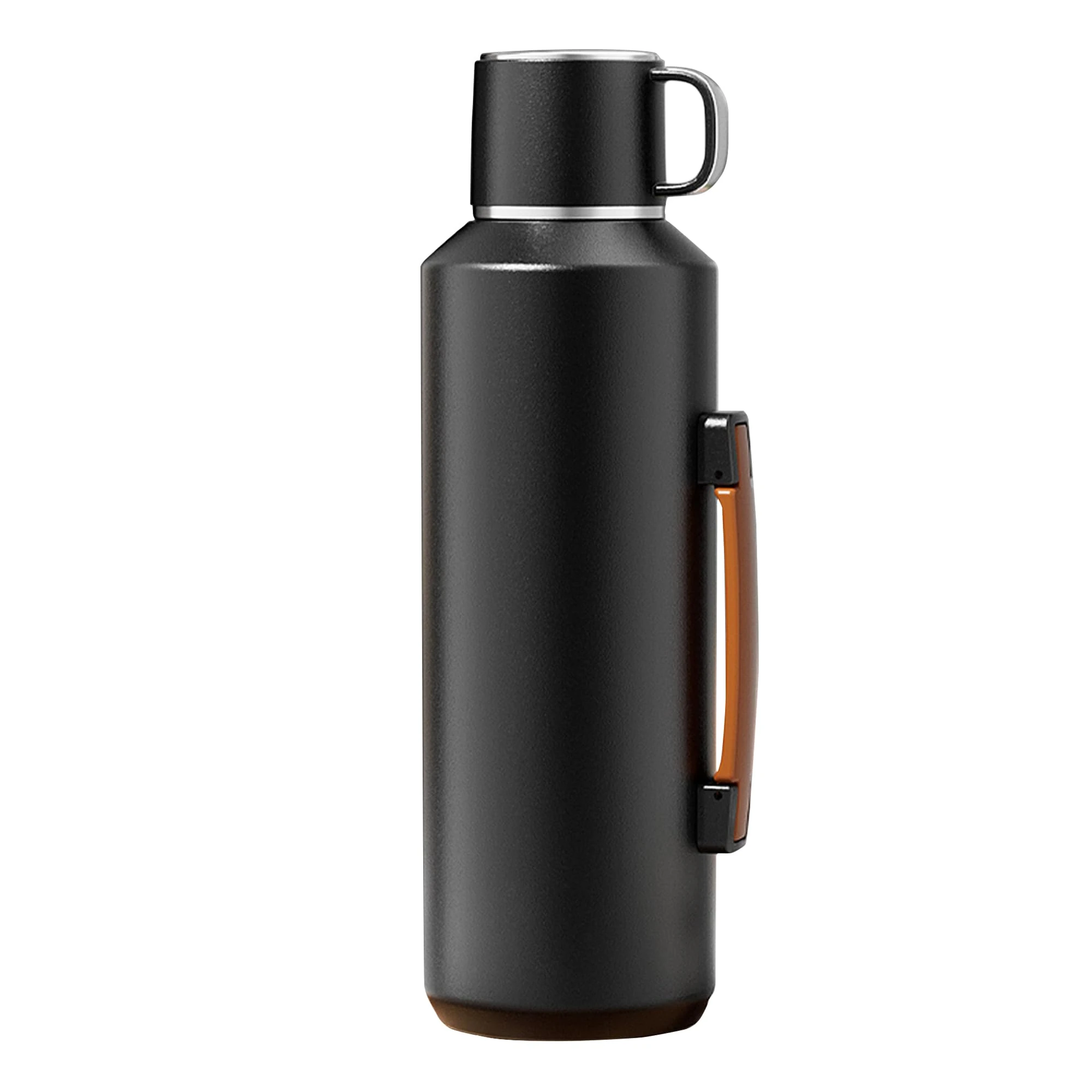 Simcat 1500ml Thermal Flask, 50.7 oz with Handle 316 Stainless Steel Vacuum Insulated Water Bottle, 24hr Keep Hot/Cold, Black Travel Tumbler, Daily Commute