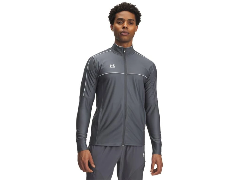 Under Armour Men's Challenger Track Jacket, Light and Breathable Sports Coat for Men, Fast-Drying Track Jacket for Football, Running and Outdoor Pursuits,Castlerock / / White,MD