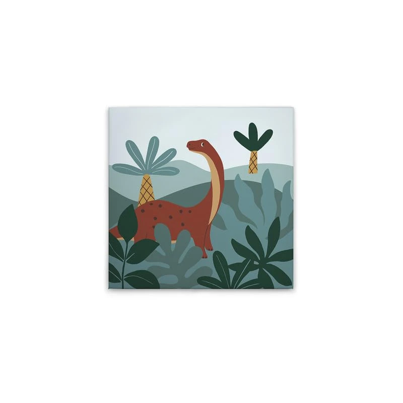 A.S. Création DD129442 Dinosaur Canvas Picture in Blue, Brown, 60 x 60 cm - Image 1