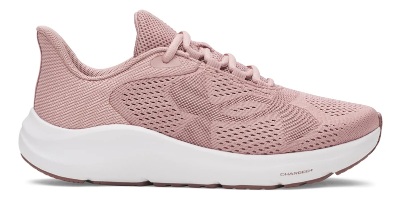 Under Armour Women's Charged Pursuit 4 Big Logo, Breathable and Lightweight Running Shoes, Durable Women's Trainers with Traction Sole,Tourmaline Pink / Tourmaline Pink / Maroon Mist,8