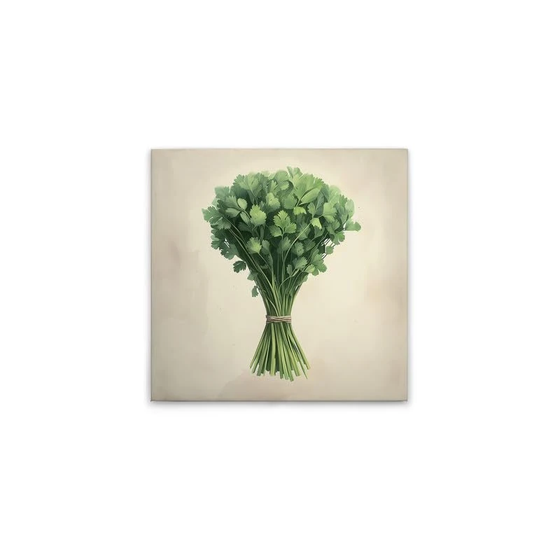 A.S. Création DD132941 Canvas Picture Kitchen Motif Coriander Wall Picture in Cream Beige 50 x 50 cm - Image 1