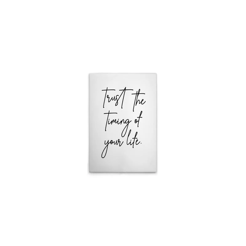 A.S. Création Trust The Timing Of Life DD133122 Canvas Picture in White, Black, 40 x 60 cm