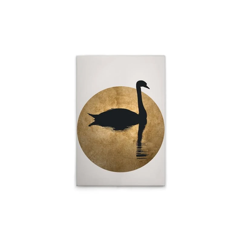 A.S. Création DD131763 Canvas Picture Swan Black Gold Wall Picture in Cream Black 50 x 75 cm - Image 1