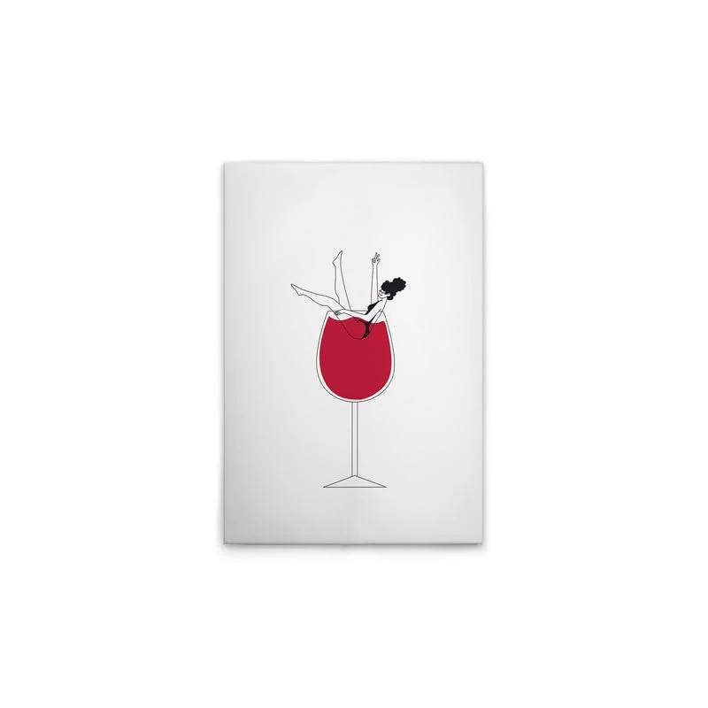 A.S. Création DD132637 Canvas Picture Wine Glass WG Kitchen Wall Picture in White, Black, 50 x 75 cm