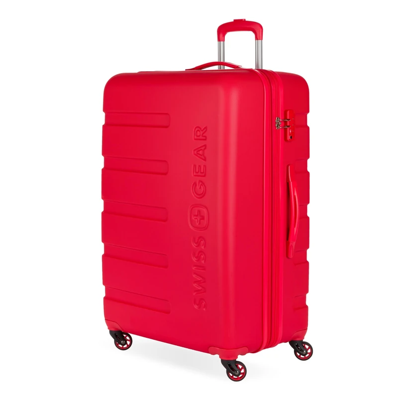 SwissGear 7366, Red, Checked-Large 27-Inch, Signature Hardside Expandable Luggage with Spinner Wheels